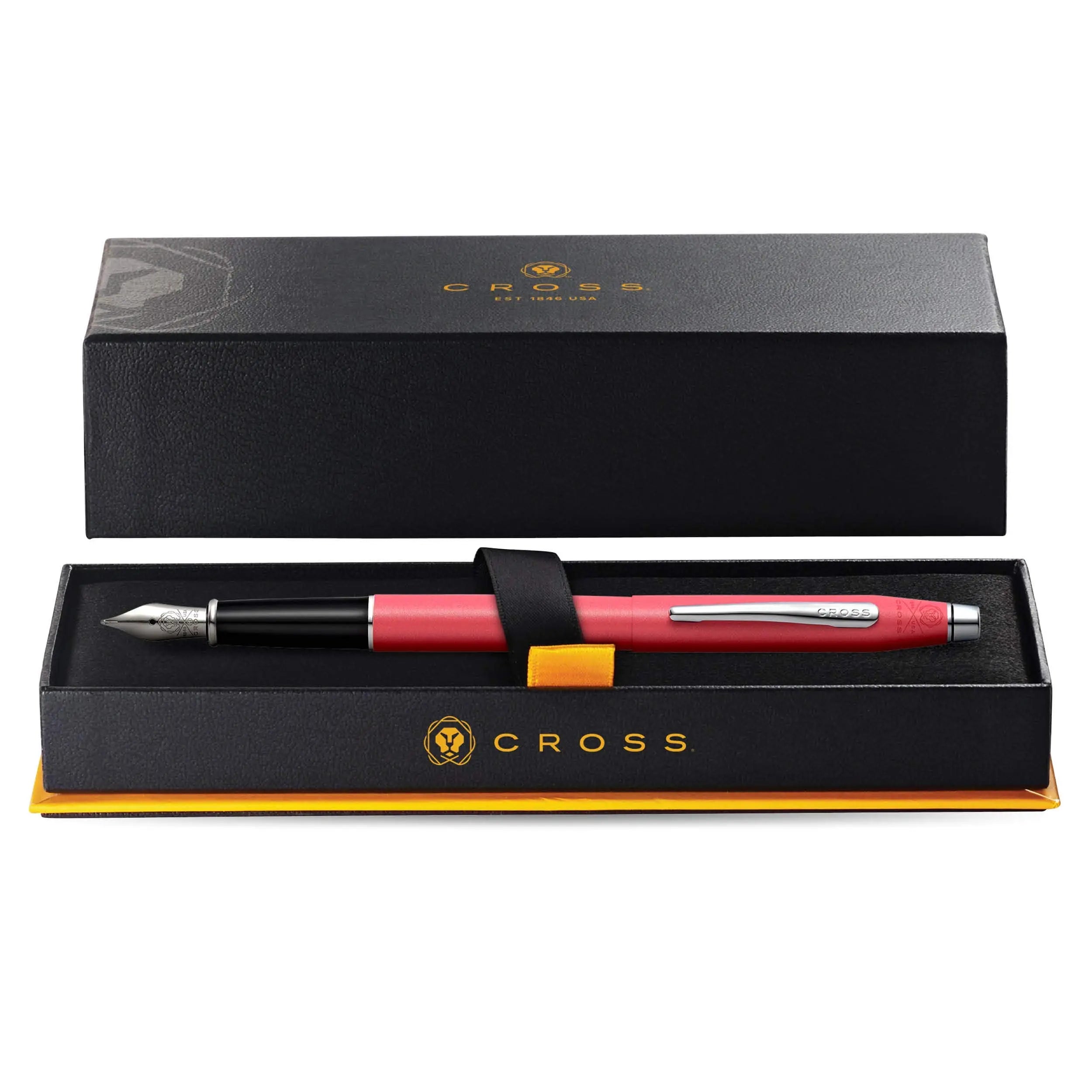 Cross Classic Century Refillable Fountain Pen, Medium Nib, Includes Premium Gift Box - Coral Pearlescent Lacquer - crosspenmall.com