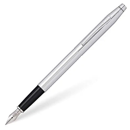 Cross Classic Century Refillable Fountain Pen, Medium Nib, Includes Premium Gift Box - Lustrous Chrome - crosspenmall.com