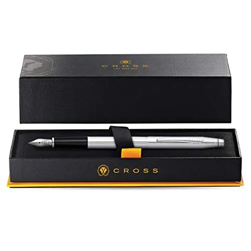 Cross Classic Century Refillable Fountain Pen, Medium Nib, Includes Premium Gift Box - Lustrous Chrome - crosspenmall.com