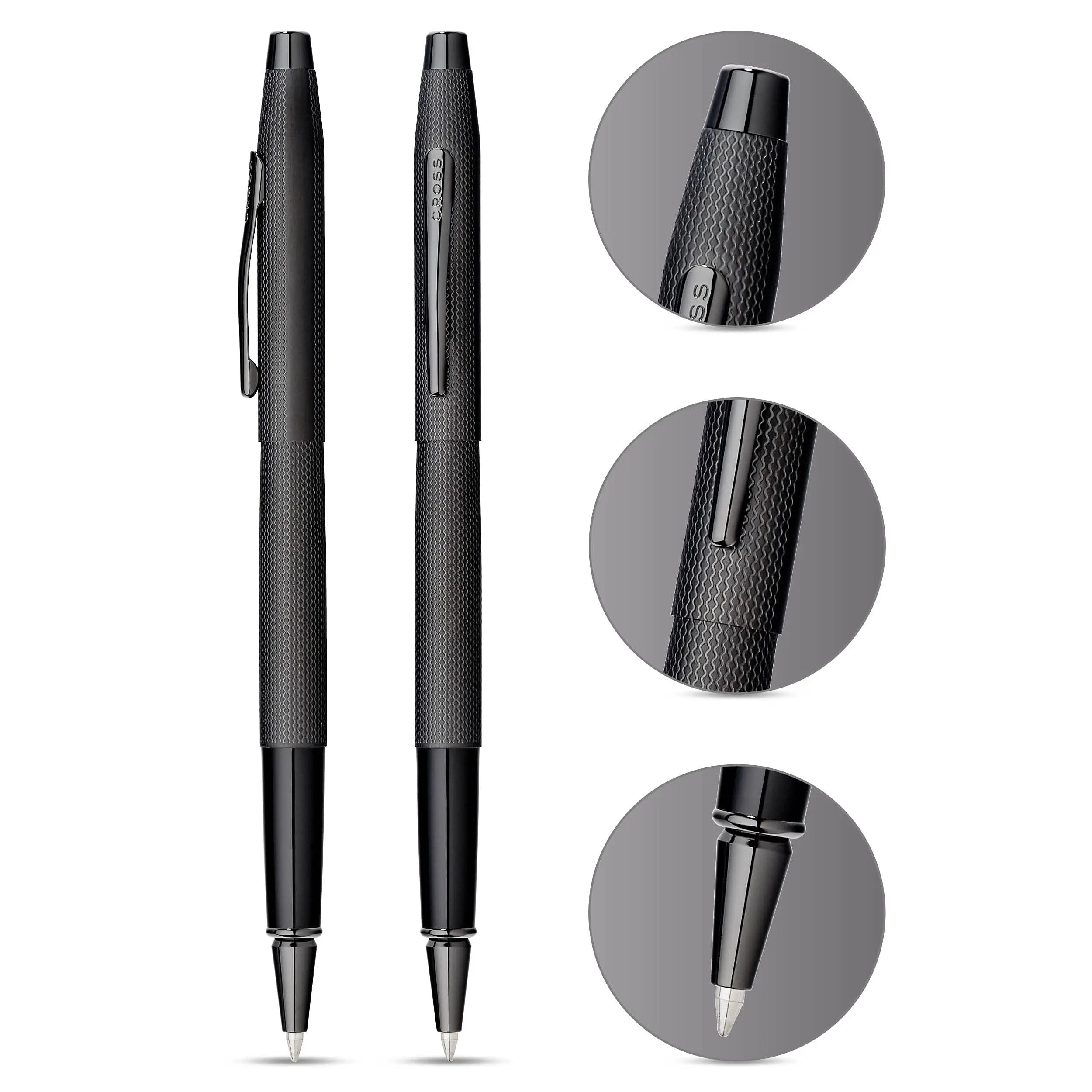 Cross Classic Century Refillable Gel Ink Rollerball Pen, Medium Rollerball, Includes Premium Gift Box - Brushed Black - crosspenmall.com