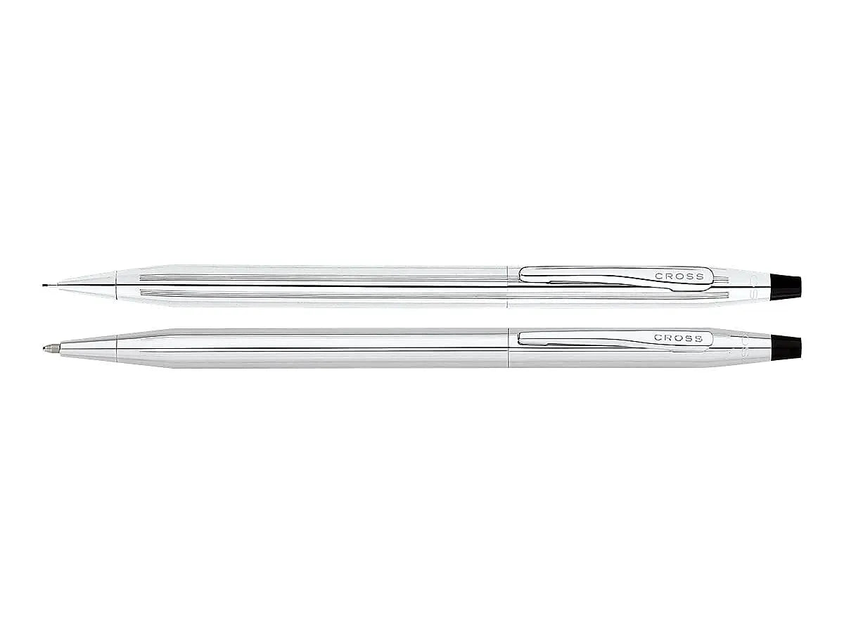 Cross Classic Century Refillable Medium Ballpoint Pen And 0.7mm Pencil Set, Includes Premium Gift Box - Lustrous Chrome Cross