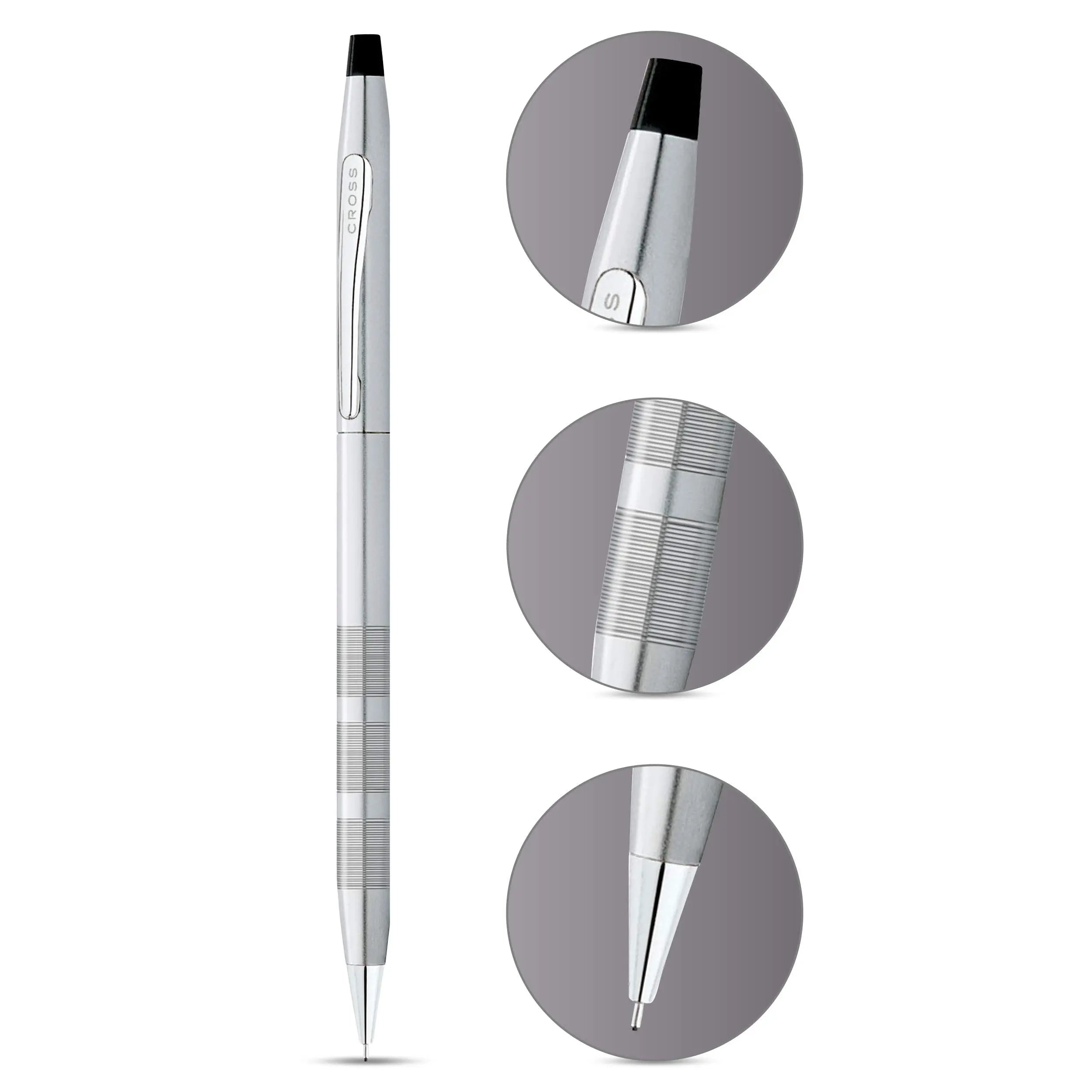 Cross Classic Century Refillable Pencil, 0.7mm, Includes Premium Gift Box - Satin Chrome - crosspenmall.com