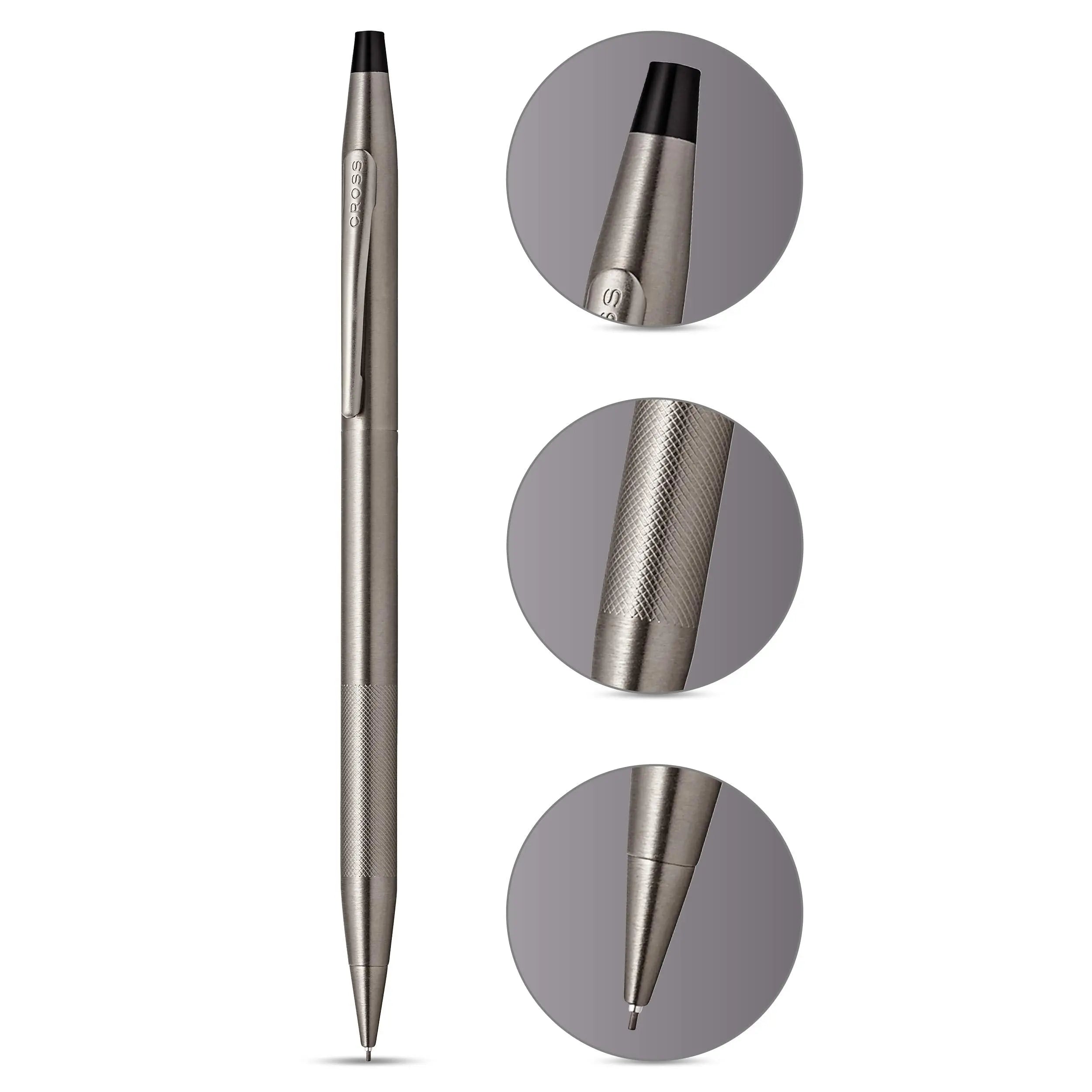 Cross Classic Century Refillable Pencil, 0.7mm, Includes Premium Gift Box - Titanium Grey Micro-Knurl Cross