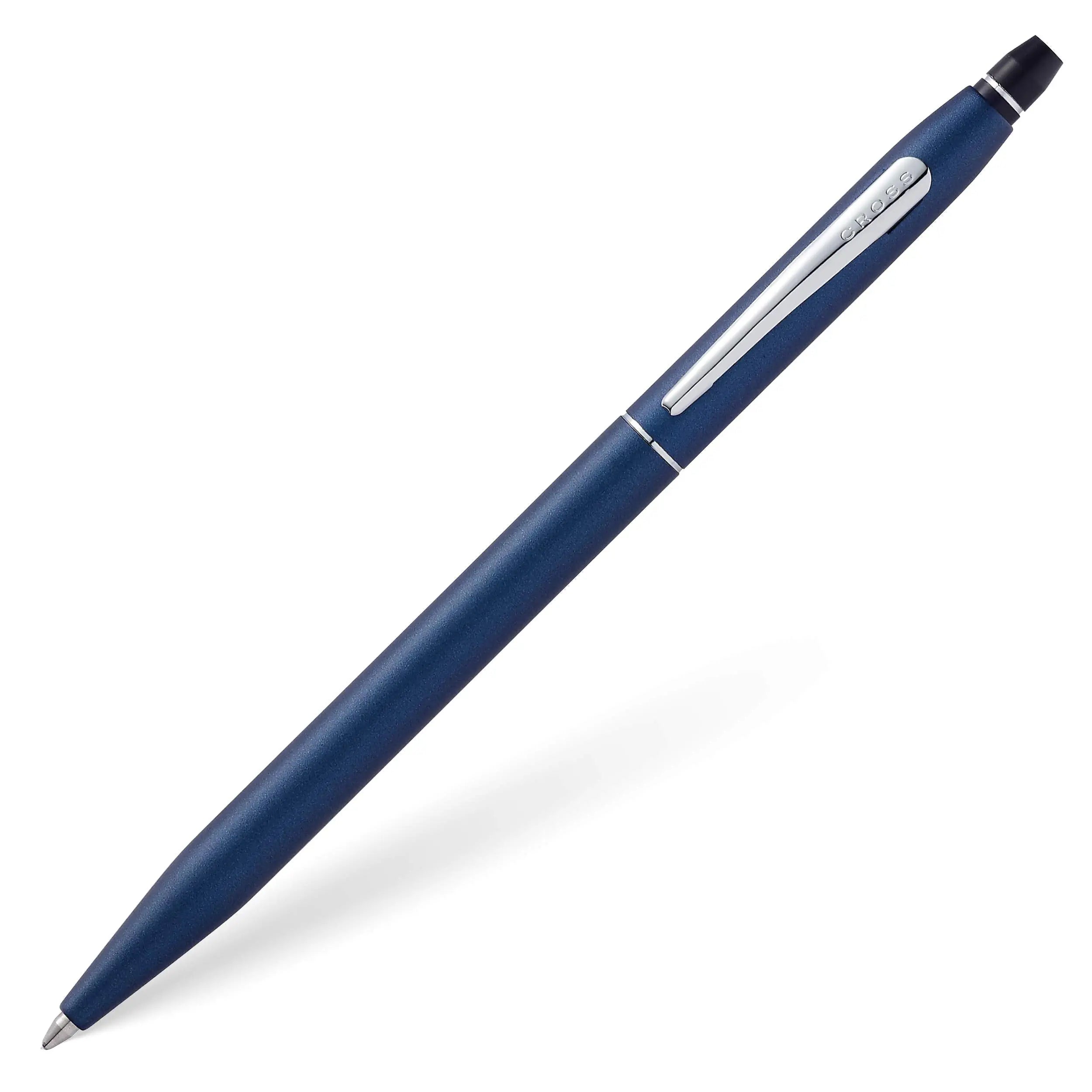 Cross Click Blue Lacquer Ballpoint Pen with Chrome Appointments and Bonus Slim Gel Refill - crosspenmall.com