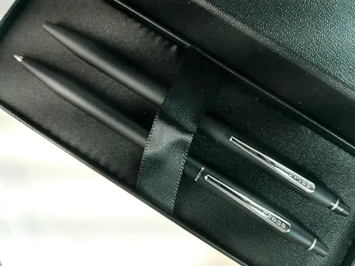 Cross Click Classic Black Refillable Ballpoint Pen and 0.5MM Mechanical Pencil Set in in Premium gift box Cross