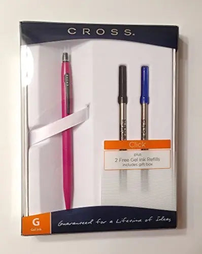Cross Click Pink Gel Pen Gift Set with Two Extra Refils Cross