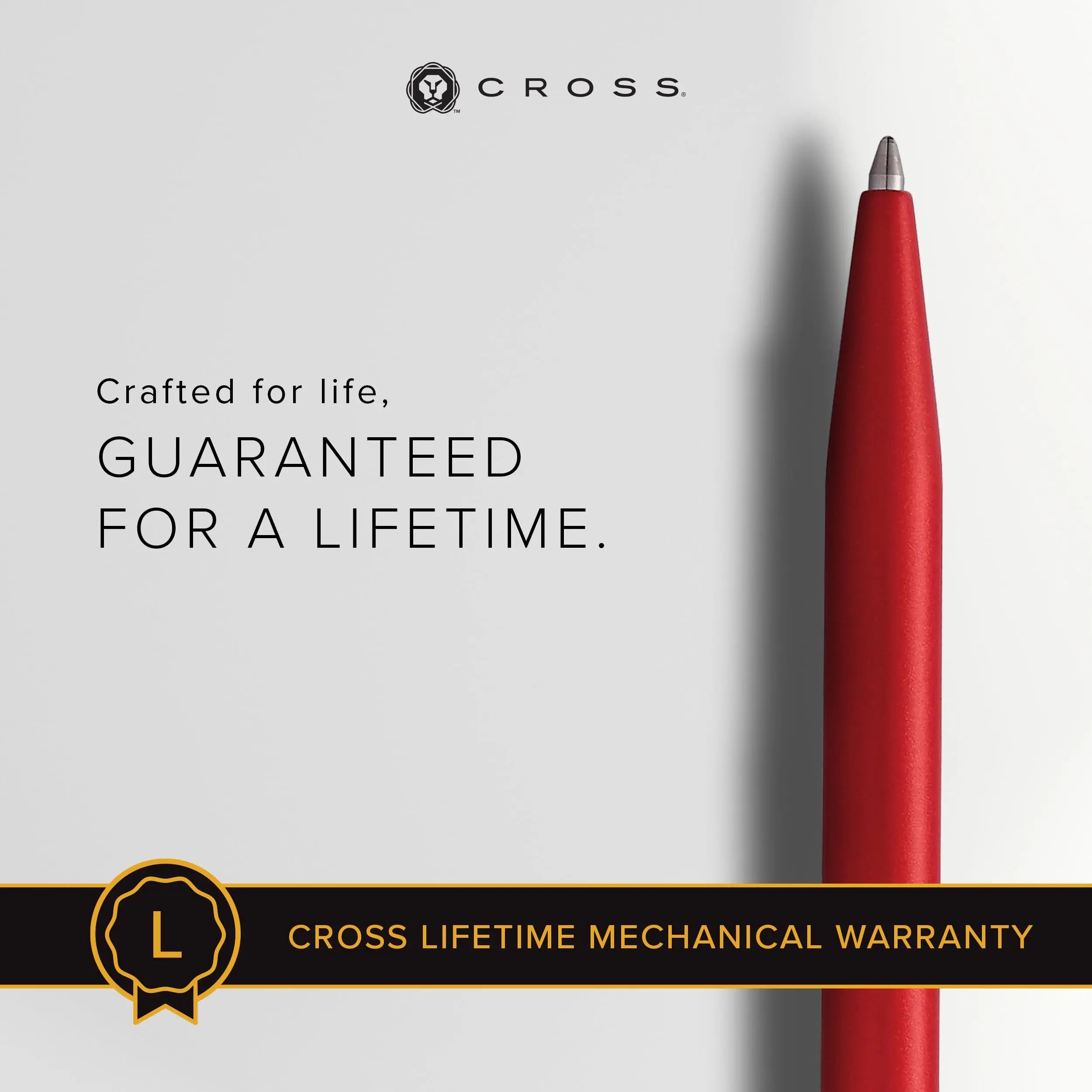 Cross Click Refillable Ballpoint Pen, Medium Ballpen, Includes Bonus Refill, Premium Gift Box - Crimson Lacquer Cross