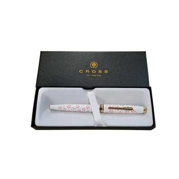 Cross Coventry Cherry Blossom Pearl White Lacquer Finish GT Rollerball Pen Cross