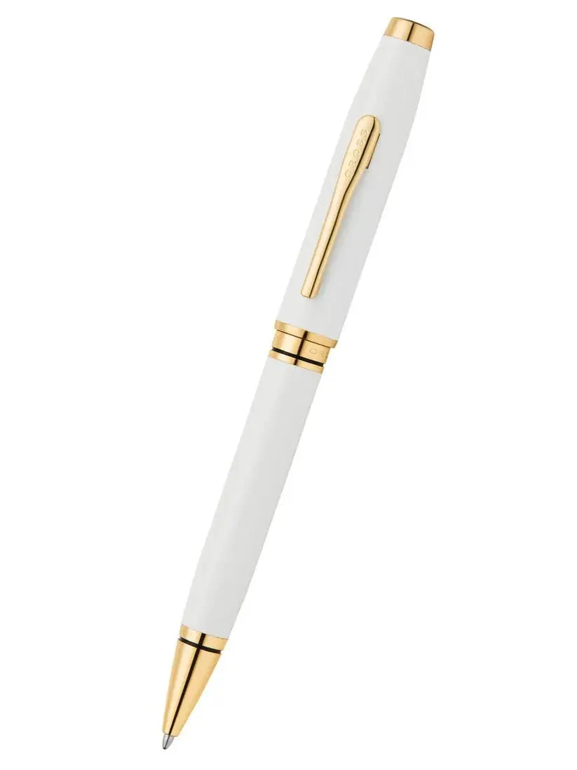 Cross Coventry Pearl White Lacquer with Gold PVD Appointments Ballpoint Pen - crosspenmall.com