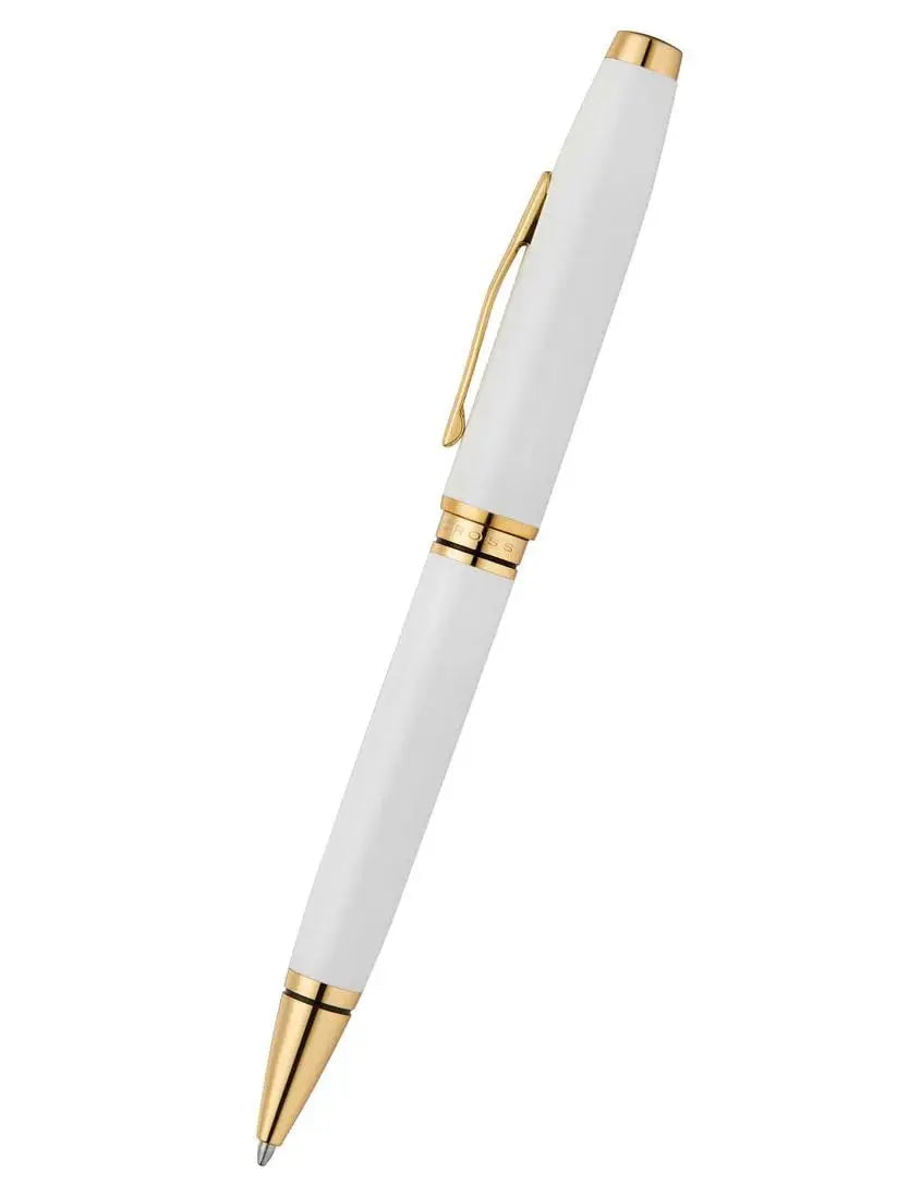Cross Coventry Pearl White Lacquer with Gold PVD Appointments Ballpoint Pen - crosspenmall.com