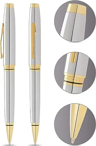 Cross Coventry Polished Chrome with Gold-Tone Ballpoint Pen - crosspenmall.com