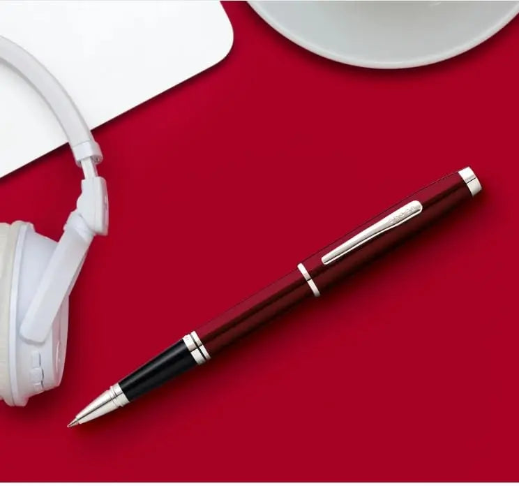 Cross Coventry Red Rollerball Pen with Rich Sheen and polished contrasting appointments in Luxury Gift Box cross