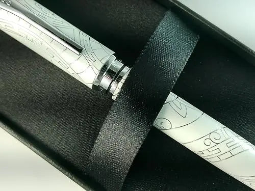 Cross Coventry Year of the Snake Pearl White Lacquer Fountain Pen, Engraved Snake Design Cap and Barrel Cross
