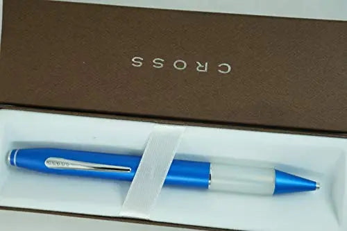 Cross Easy Writer with soft, yielding grip for Stressless Writing experience,Contrasting Silver and Metallic Blue Barrel, medium Ballpoint Pen - crosspenmall.com