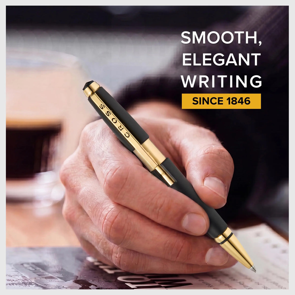 Cross Edge Lacquer Gel Rollerball Pen, Black Ink - Elegant Accessory for Effortless Writing - Capless Slide-Open & Snap-Shut Design - Ergonomic Shape - Comfortable Grip - Ideal Gift cross