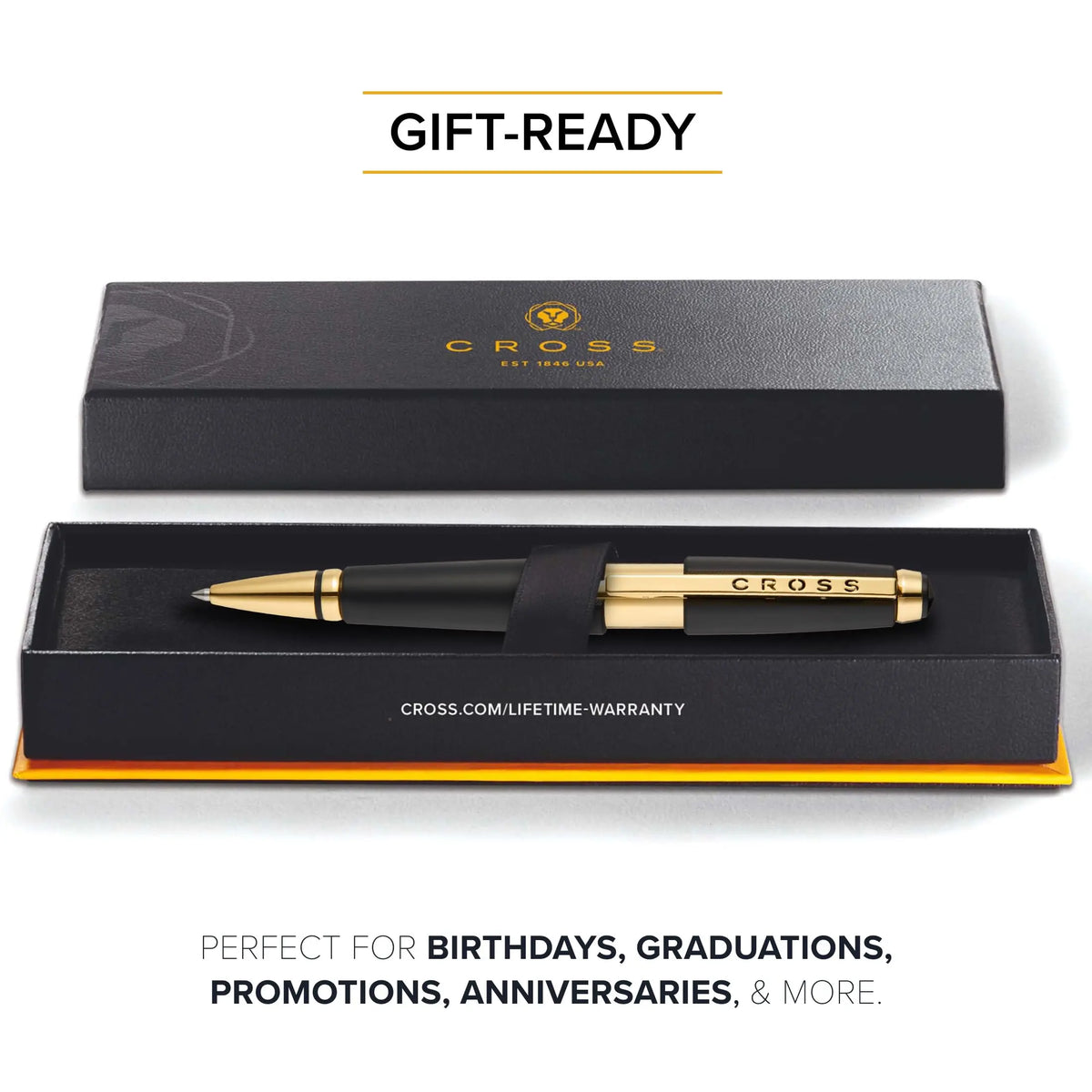 Cross Edge Lacquer Gel Rollerball Pen, Black Ink - Elegant Accessory for Effortless Writing - Capless Slide-Open & Snap-Shut Design - Ergonomic Shape - Comfortable Grip - Ideal Gift cross