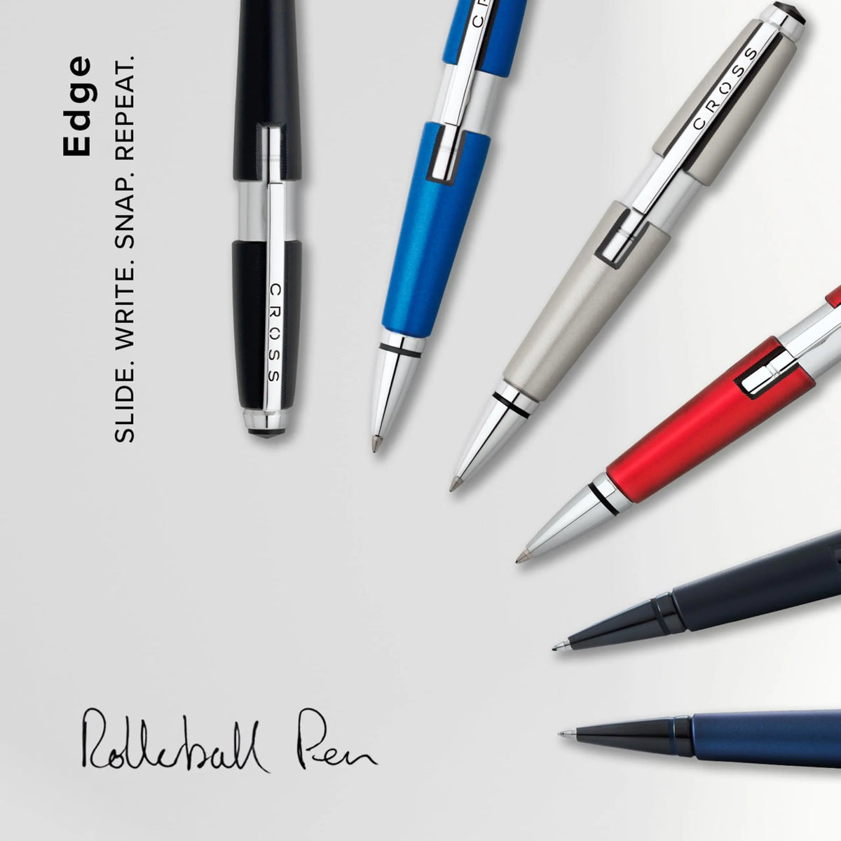 Cross Edge Lacquer Gel Rollerball Pen, Black Ink - Elegant Accessory for Effortless Writing - Capless Slide-Open & Snap-Shut Design - Ergonomic Shape - Comfortable Grip - Ideal Gift cross
