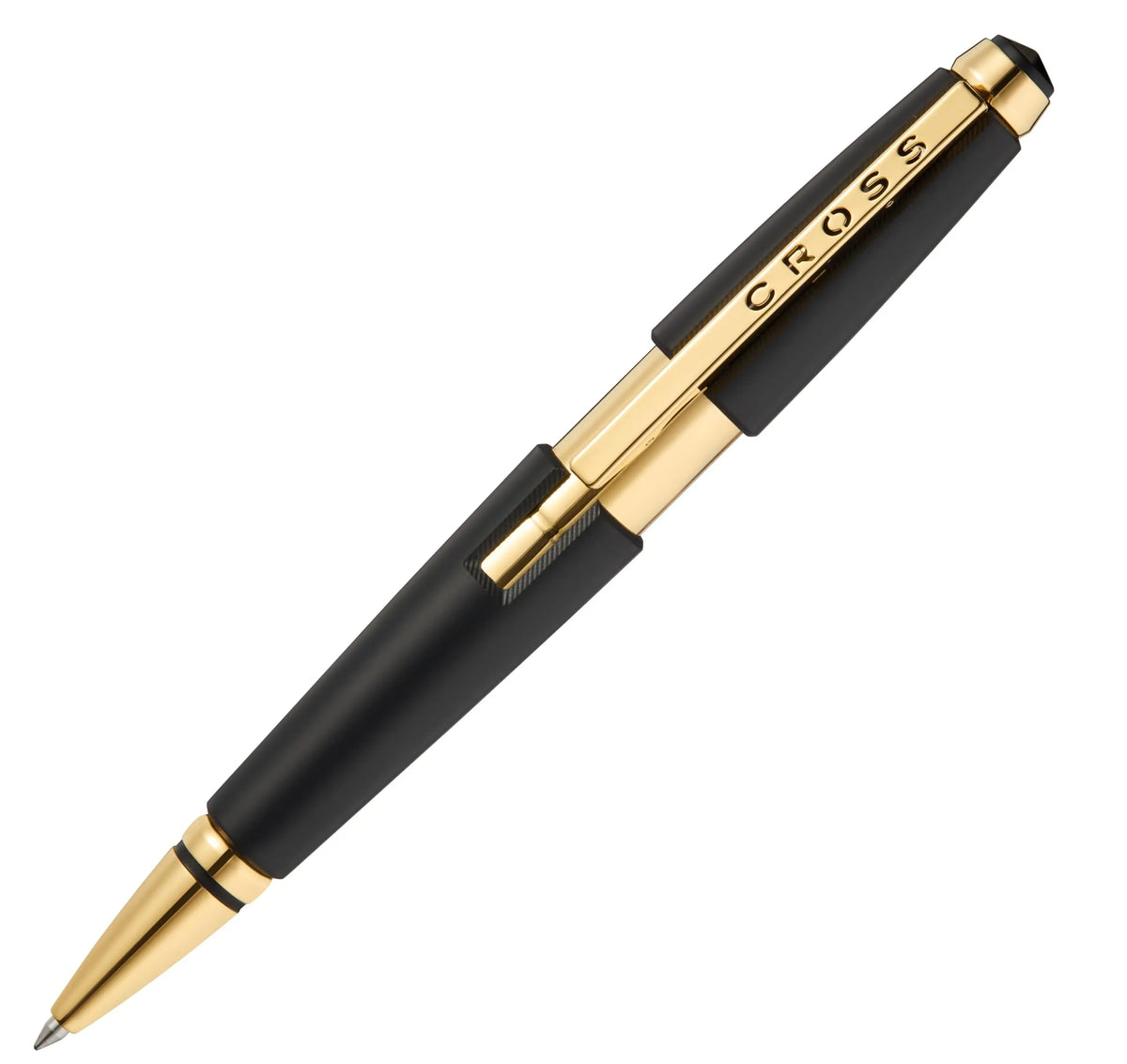 Cross Edge Matte Black Lacquer Selectip Rollerball Pen, Gold PVD Appointments, Capless Slide-Open & Snap-Shut Design,Black Ink - Elegant Accessory for Smooth Writing - Comfortable Grip cross