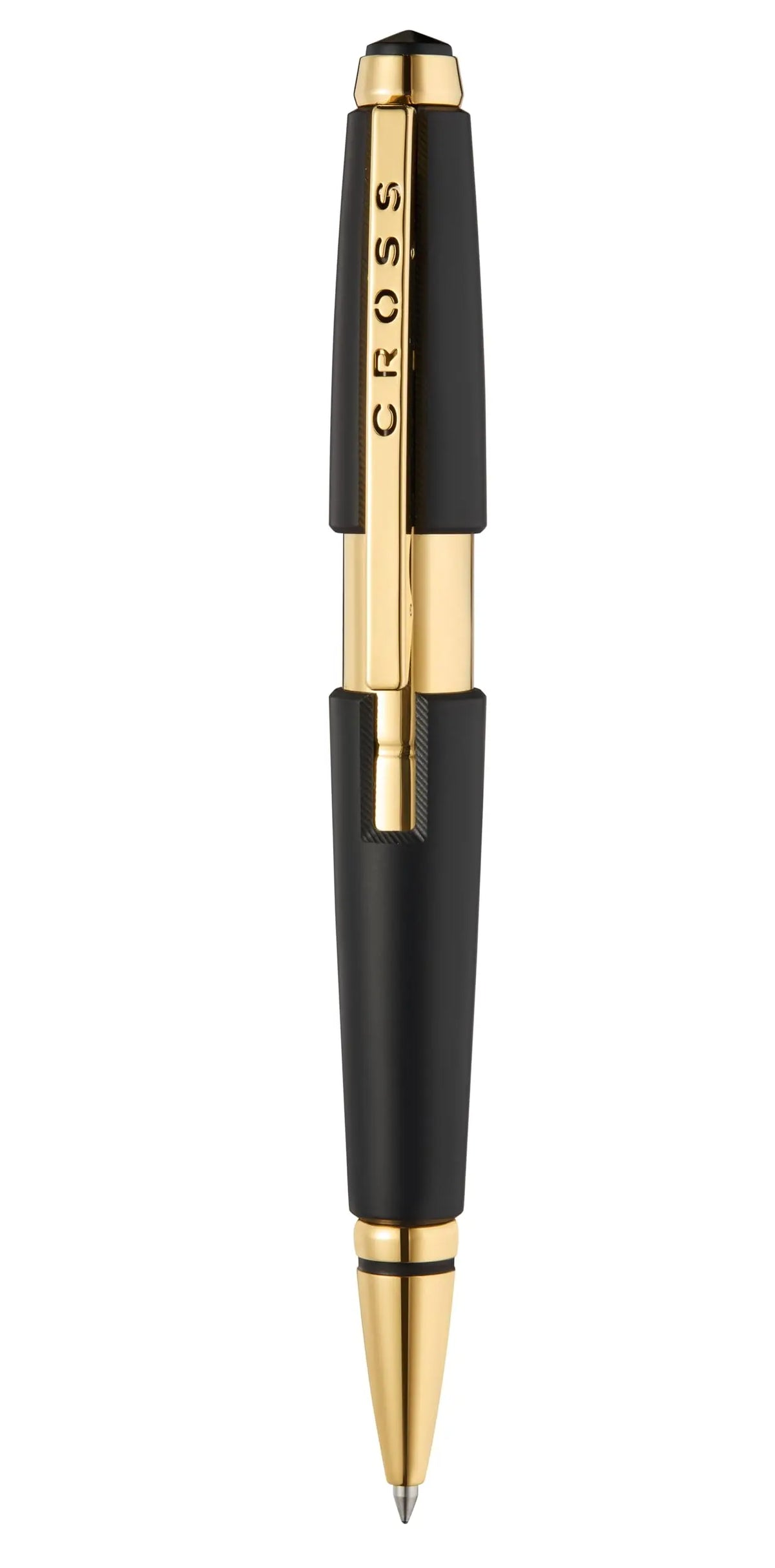 Cross Edge Matte Black Lacquer Selectip Rollerball Pen, Gold PVD Appointments, Capless Slide-Open & Snap-Shut Design,Black Ink - Elegant Accessory for Smooth Writing - Comfortable Grip cross