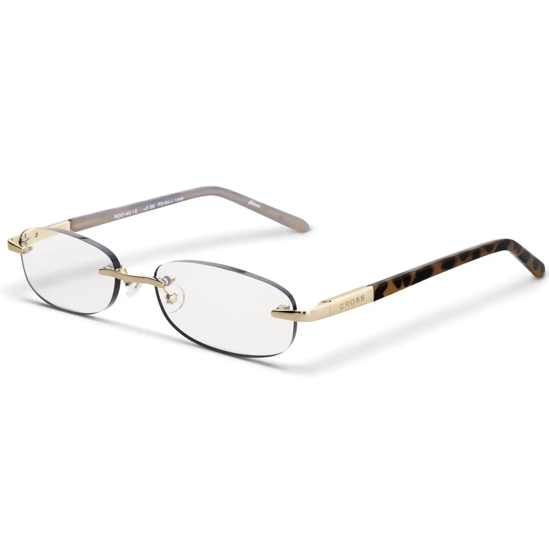 Cross Elite Georgina 1.00 Diopter Purple Tortoise and Silver Rimless Reading Glasses (1.00 Strength) cross