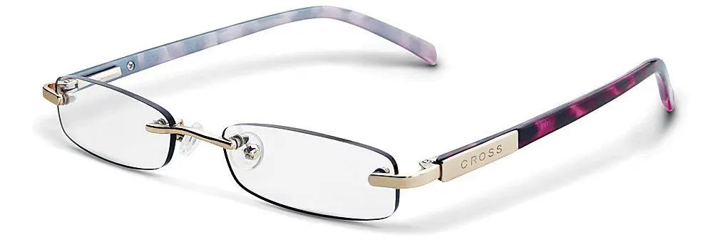 Cross Elite Georgina 1.50 Diopter Purple Tortoise and Silver Rimless Reading Glasses (1.50 Strength) cross