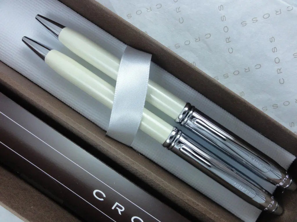 Cross Executive Companion Pearlescent Ivory White Townsend Pen and 0.7mm Pencil Set Cross