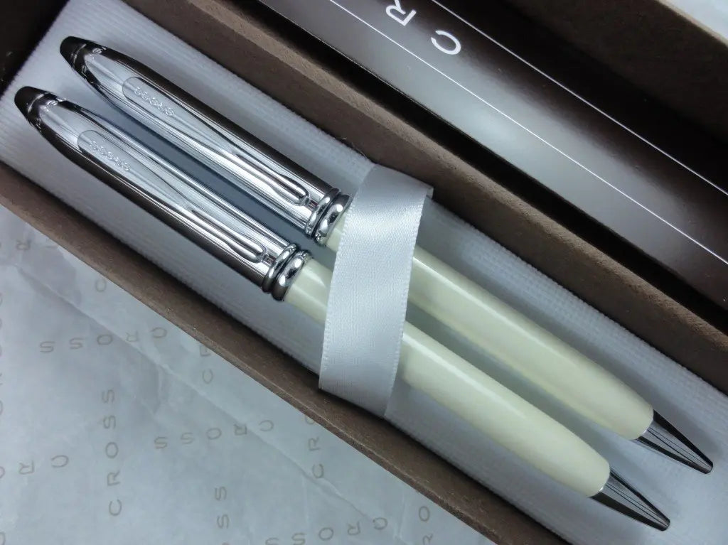 Cross Executive Companion Pearlescent Ivory White Townsend Pen and 0.7mm Pencil Set Cross