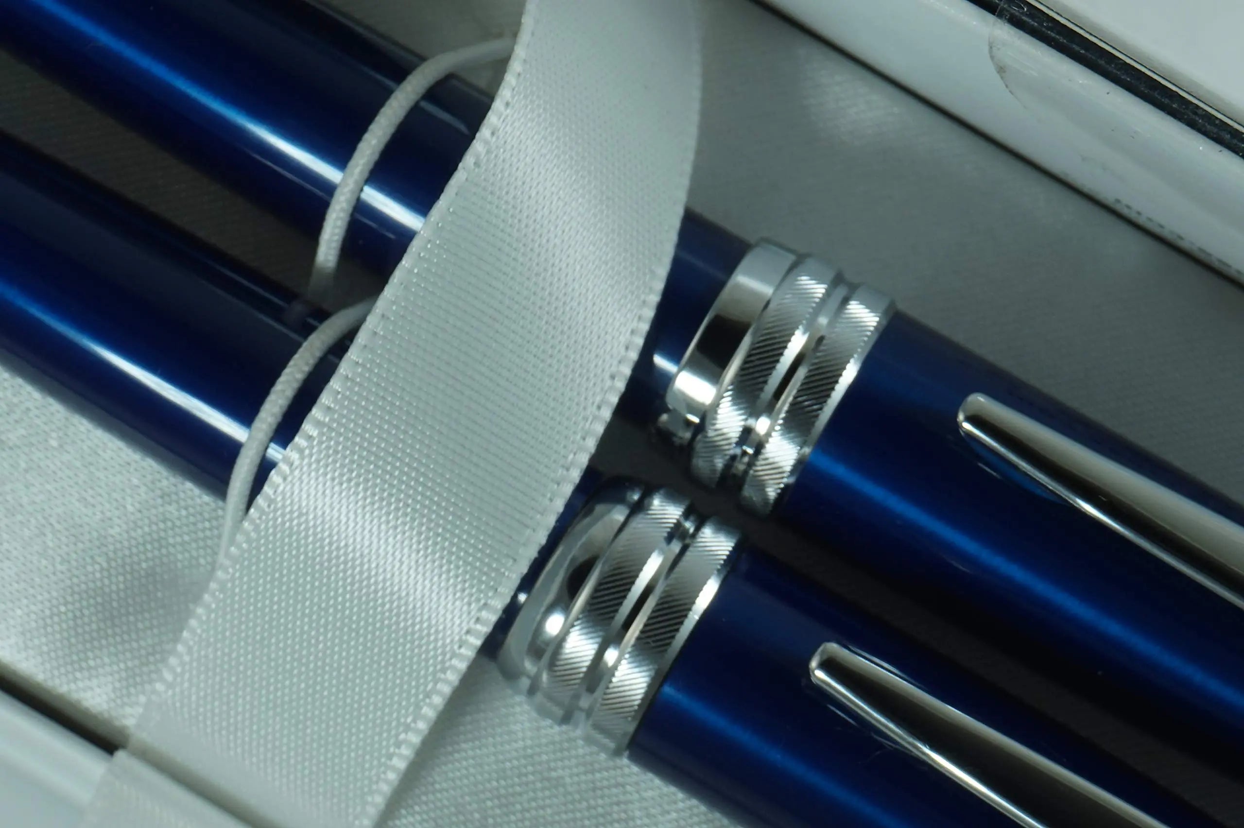 Cross Executive Companion Pearlescent bailey Midnight Blue Lacquer signature Diamond cut Multi-grooved center ring Medium Fountain pen and Ballpoint Set. A great Gift Cross