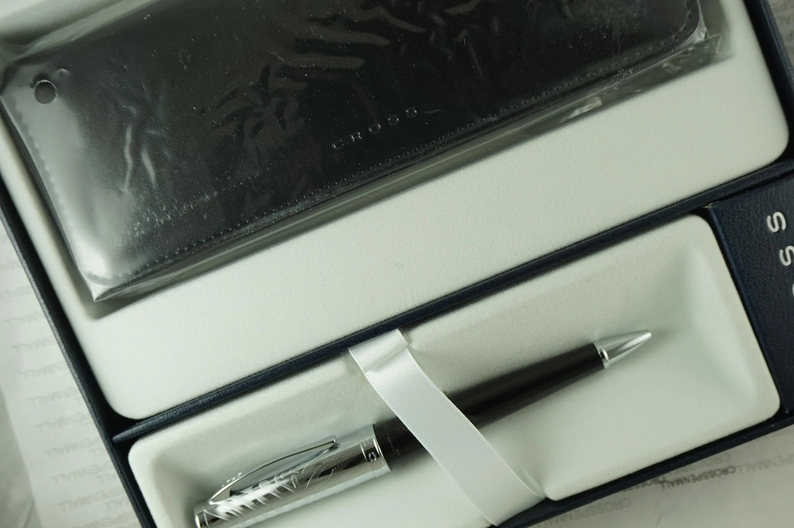 Cross Executive Companion Tuxedo Onyx Sauvage with Exotic Zebra engraving Collection Tuxedo and Polished Appointments, Ballpoint Pen and matching Genuine Black leather Leather Pouch - crosspenmall.com