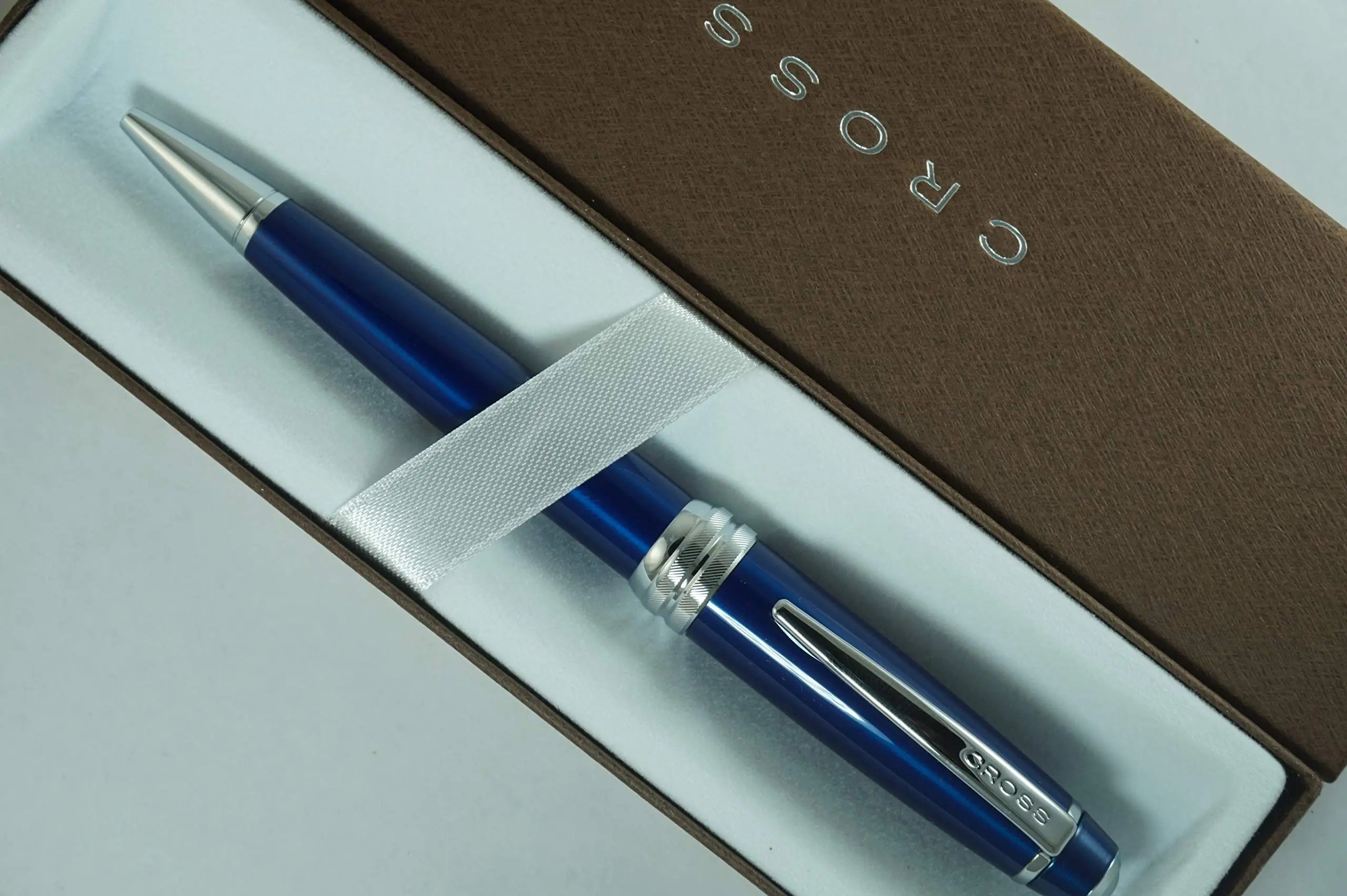 Cross Executive Companion with Diamond Cut Multi-groove Signature Center Ring Bailey Midnight Blue BallPoint Pen - crosspenmall.com