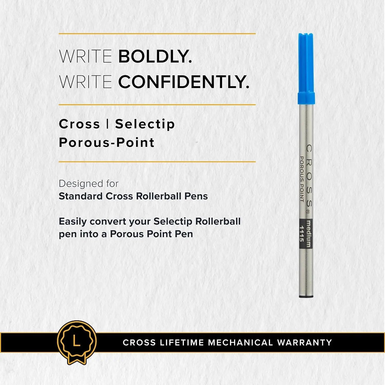 Cross Felt-tip Porous Refills for Selectip Rollerball Pen, No Muss Refill Cross