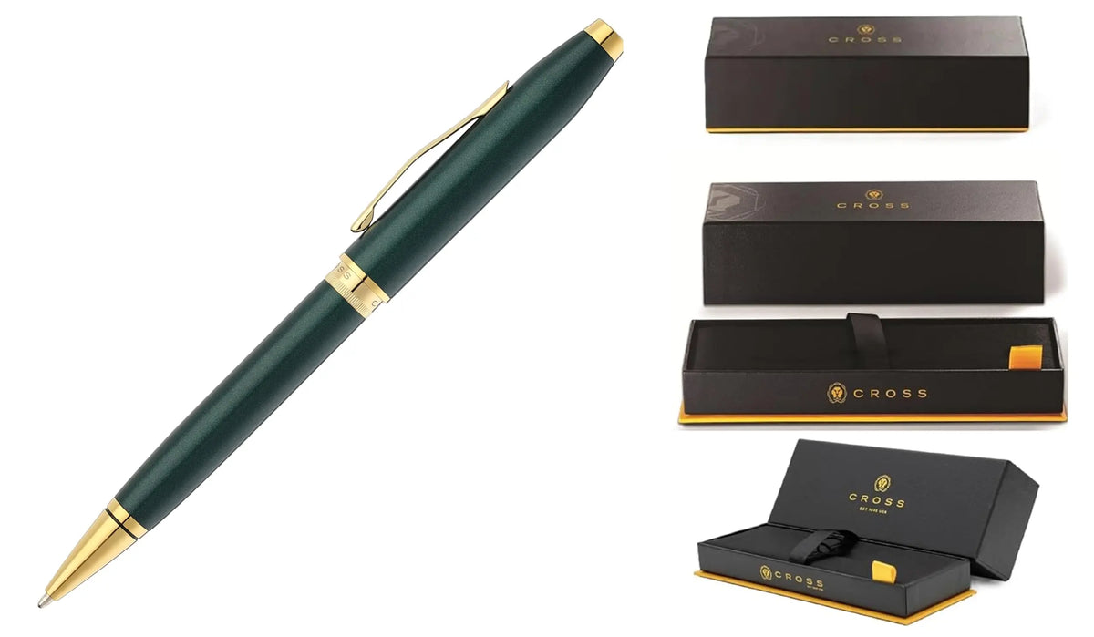 Cross Foundry Matte Metallic Green & Gold Ballpoint Pen cross