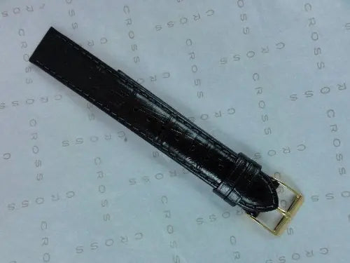 Cross Full Grain Antiallergic Black Leather Wristwatch Band , 17MM crosspenmall.com