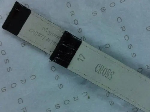 Cross Full Grain Antiallergic Black Leather Wristwatch Band , 17MM crosspenmall.com