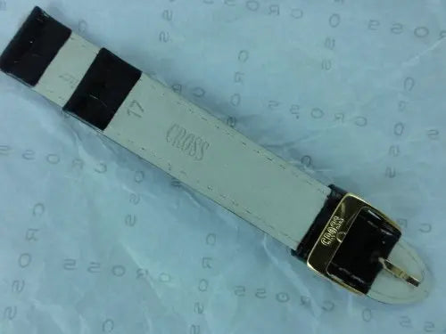 Cross Full Grain Antiallergic Black Leather Wristwatch Band, 17MM crosspenmall.com