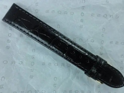 Cross Full Grain Antiallergic Black Leather Wristwatch Band, 17MM crosspenmall.com