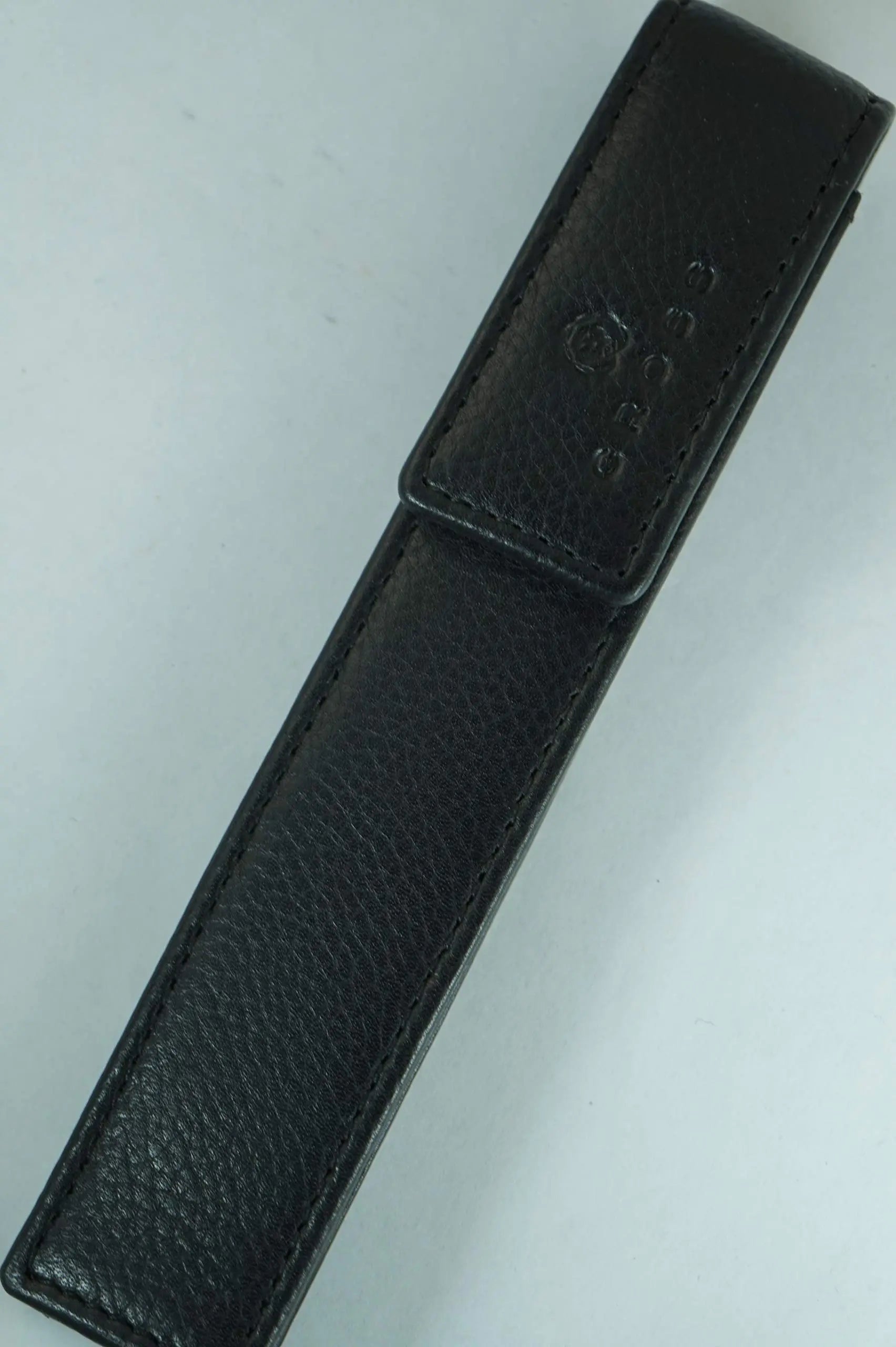 Cross Full Grain Italian Leather, Signature Perforated Detailing, Single Flip Top Pen Pouch with Secure snap, Black and Can Accommodate Any Cross Pen Cross