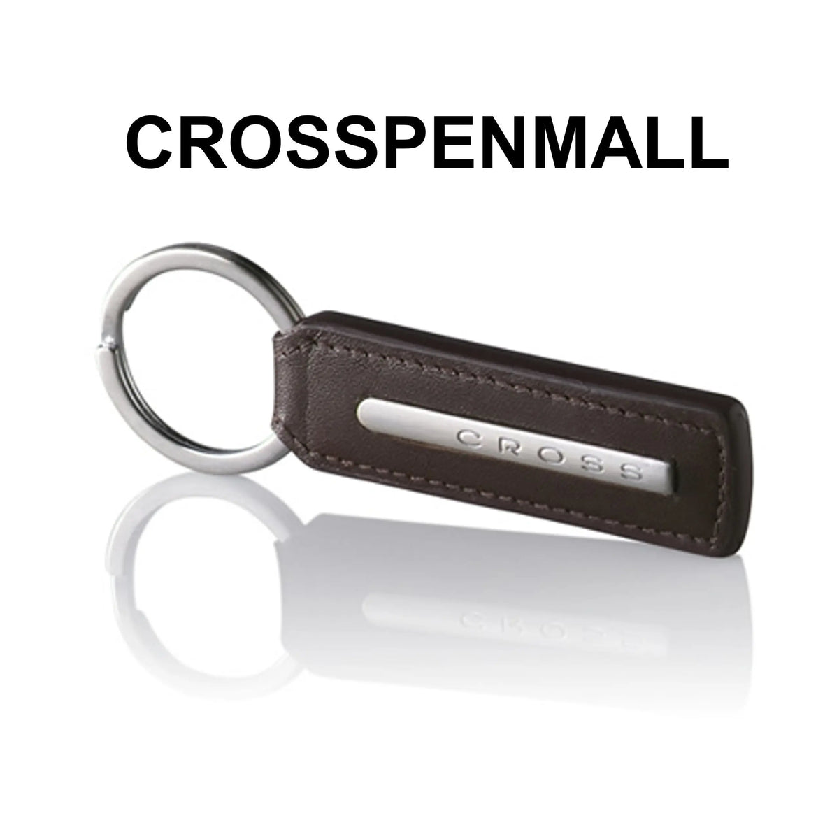 Cross Genuine full Grain Dark Chocolate Leather Collection Key Fob cross