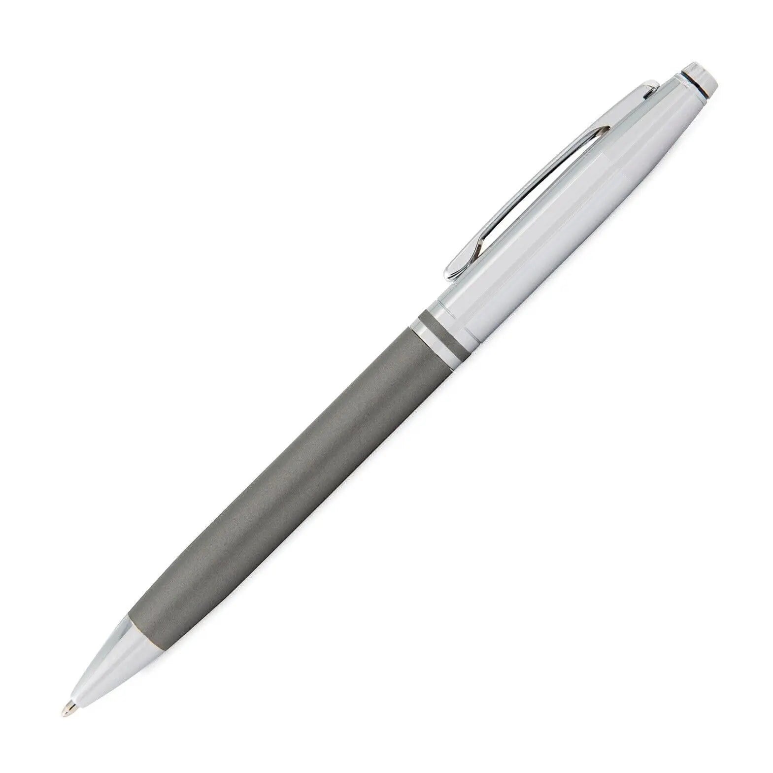 Cross Limited Collection Classic Avitar Titanium Gunmetal gray with Polished Chrome Appointments, and Matching Signature Mid Ring, Medium Point Luxury Gift Pen in gift box - crosspenmall.com