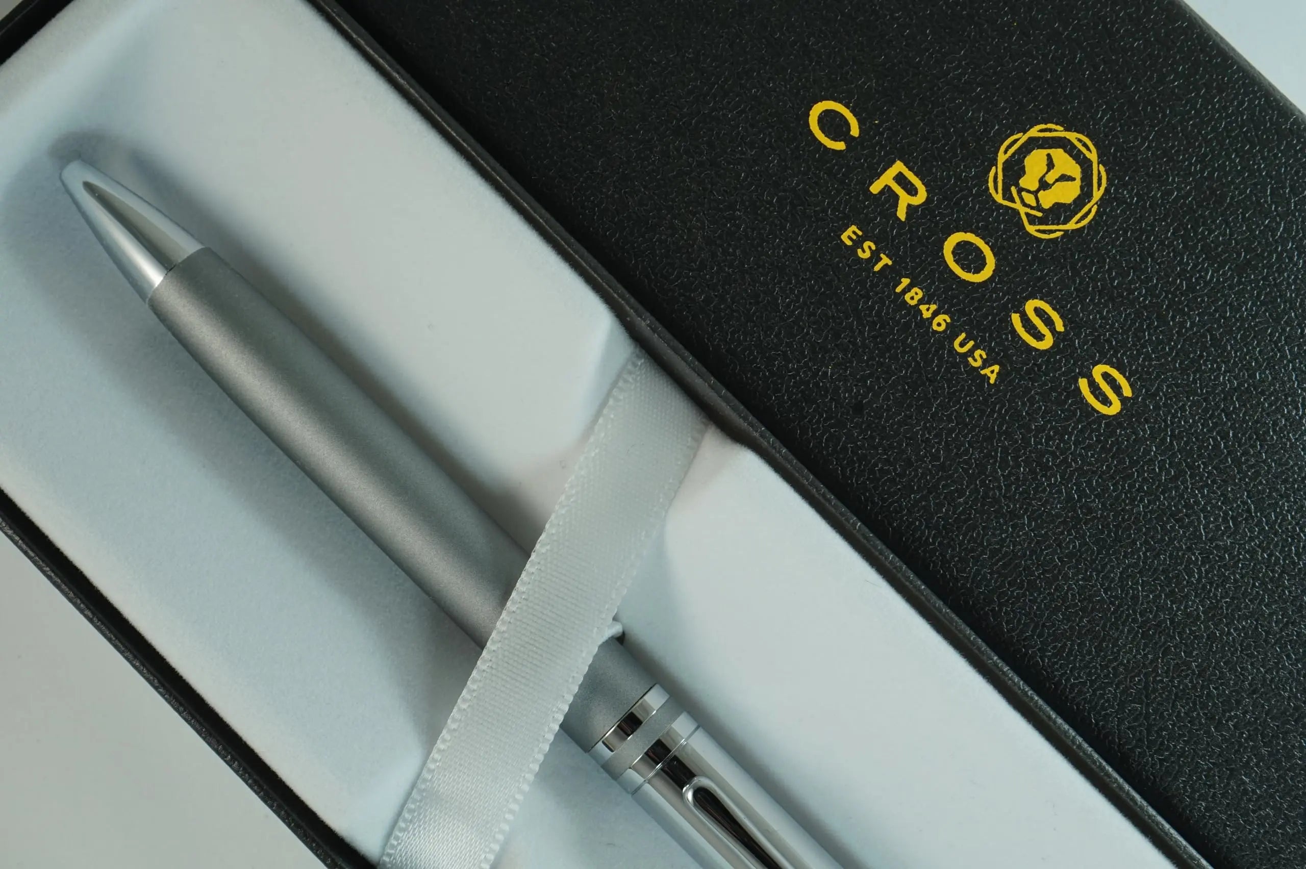 Cross Limited Collection Classic Avitar Titanium Gunmetal gray with Polished Chrome Appointments, and Matching Signature Mid Ring, Medium Point Luxury Gift Pen in gift box - crosspenmall.com