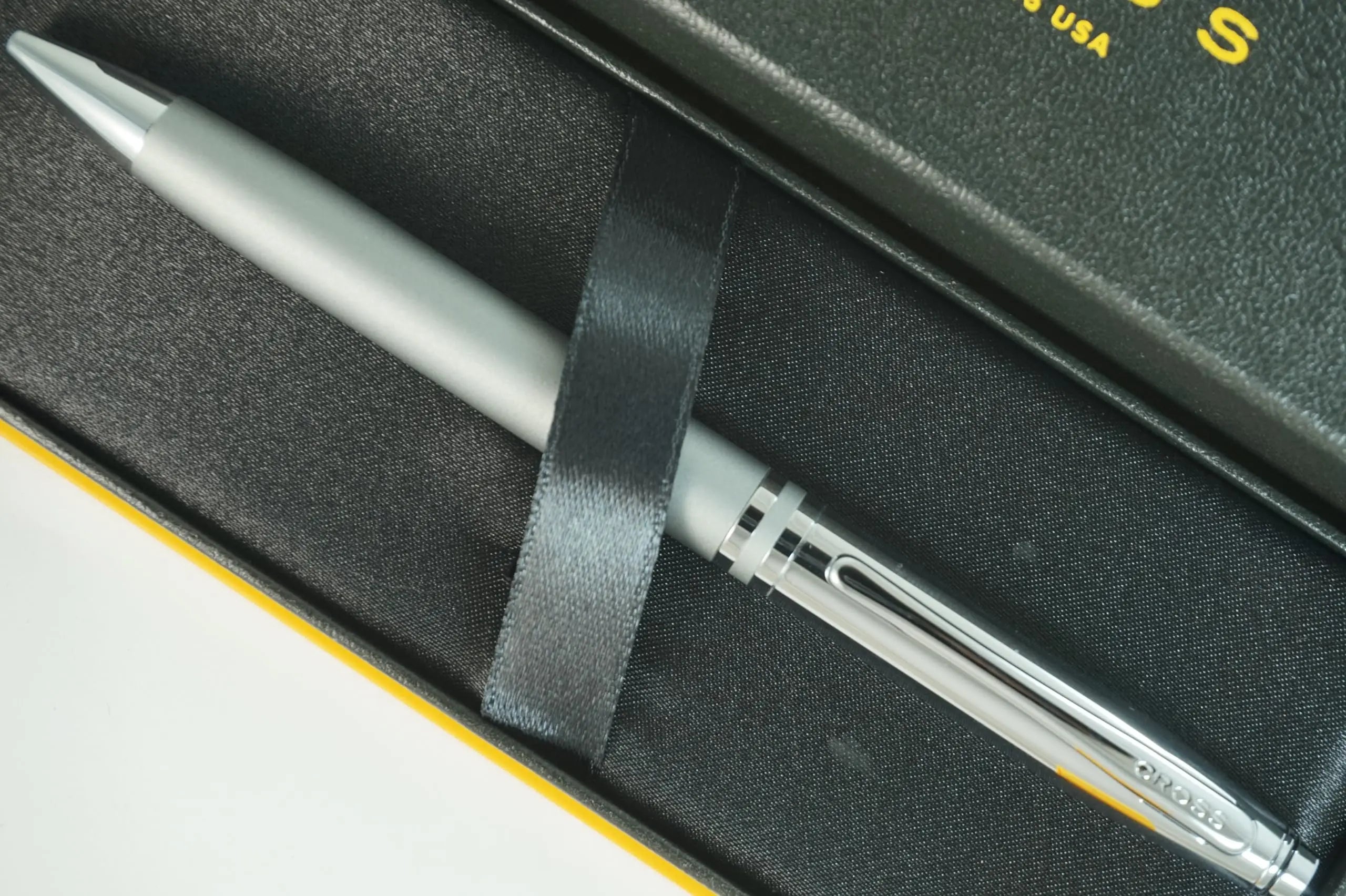 Cross Limited Collection Classic Avitar Titanium Gunmetal gray with Polished Chrome Appointments, and Matching Signature Mid Ring, Medium Point Luxury Gift Pen in gift box - crosspenmall.com