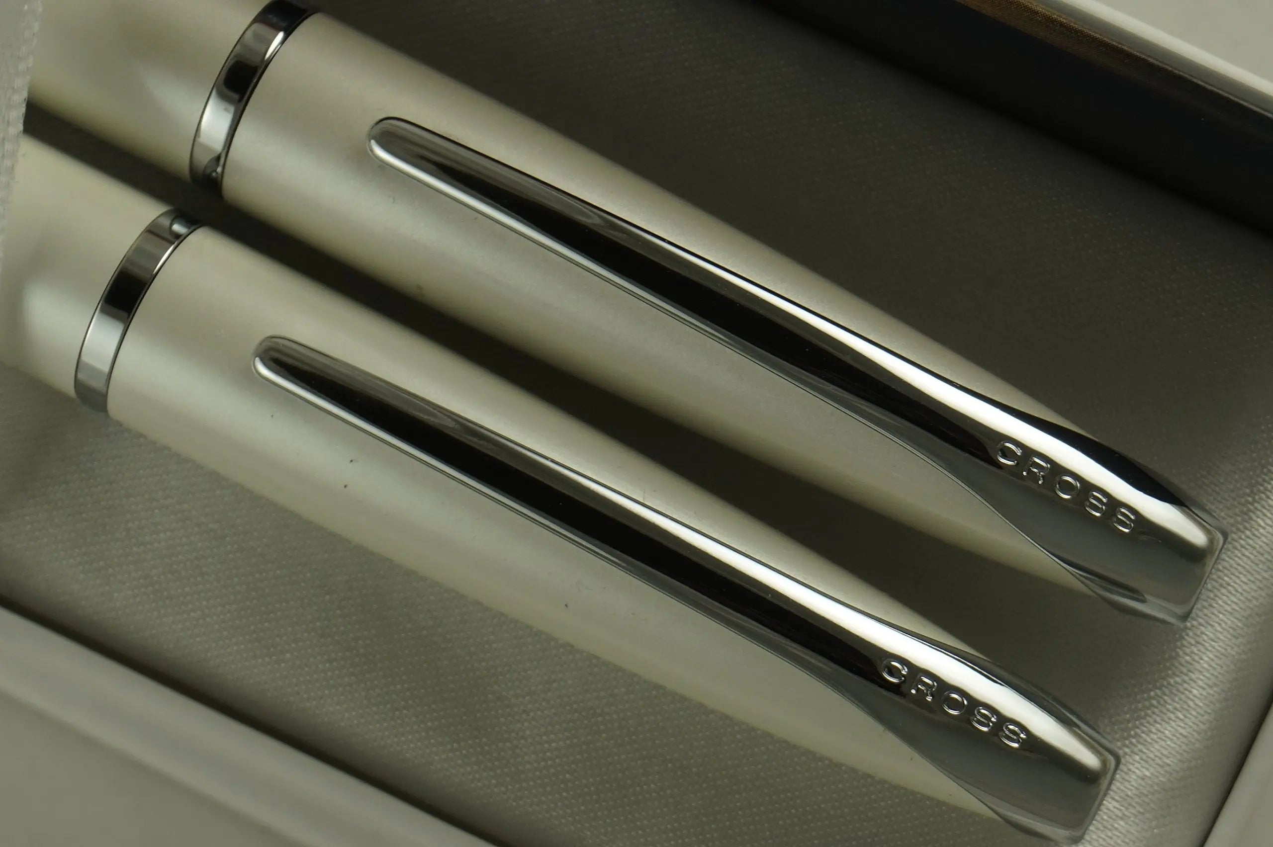 Cross Limited Edition ATX Cross Pearlescent Ivory White with Cross Signature Center Band Gel Ink Rollerball Pen and Ballpoint Pen Set A Great Gift for Any Occassion Cross