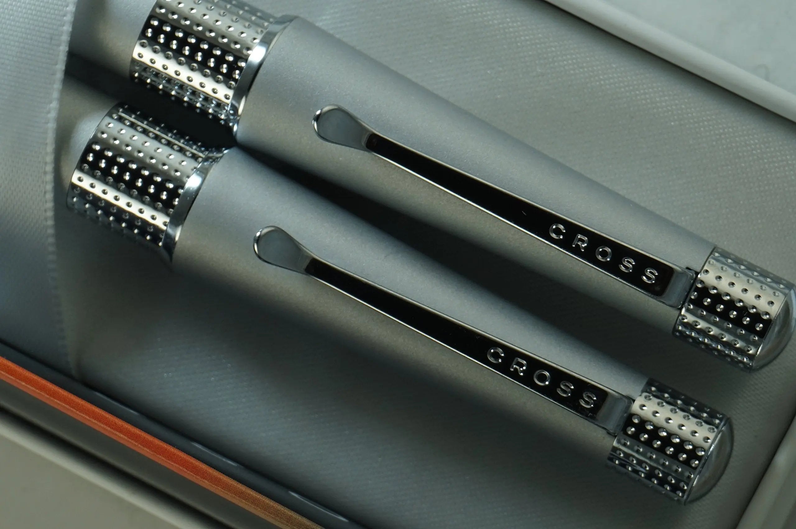 Cross Limited Edition Beverly Matte Satin with Cross Signature Pronounced Center Band Fountain Pen and Ballpoint Pen Set.A Great Wedding, Birthday, Graduation & Christmas Gift A.T.. CROSS