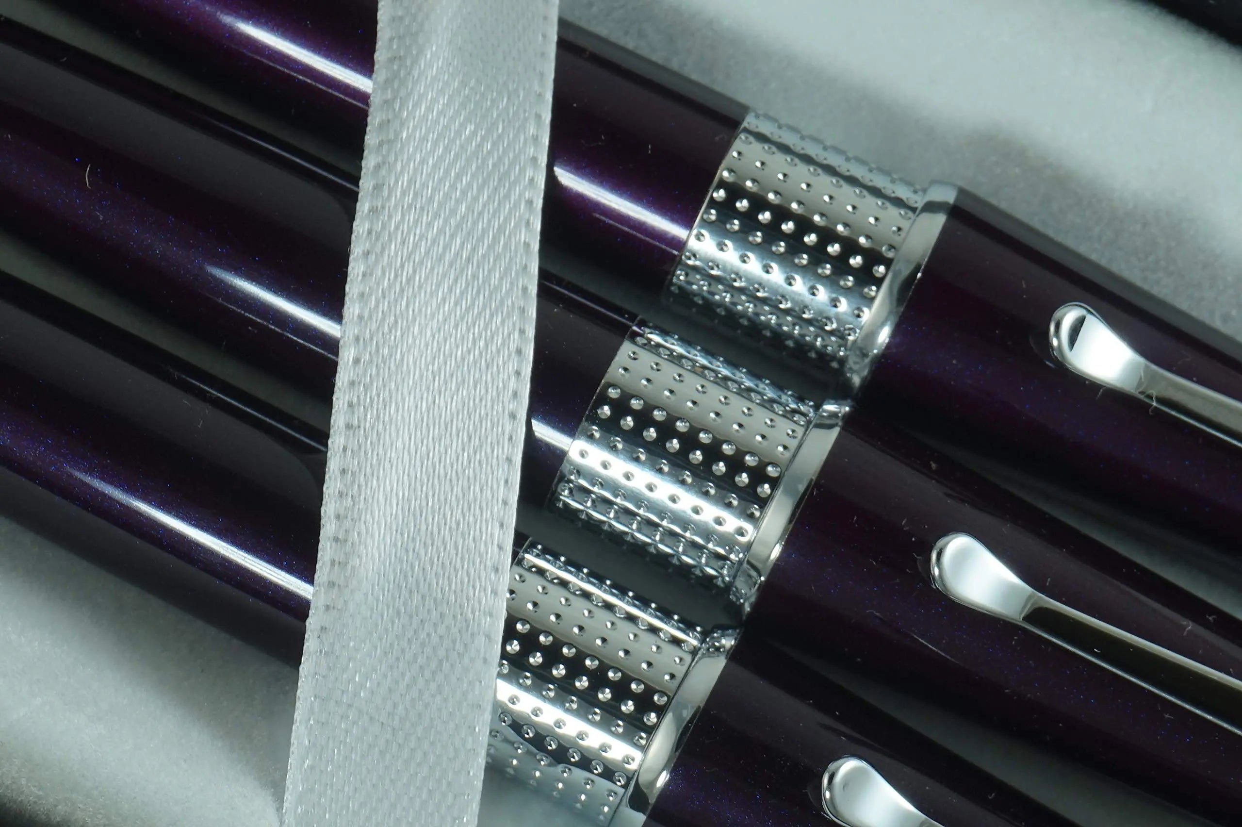 Cross Limited Edition Beverly Purple Lacquer with Cross signature pronounced center Band Trio of Fountain, Rollerball & Ballpoint Pens Set.A great wedding, birthday, graduation & Christmas gift - crosspenmall.com