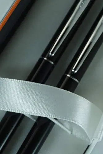 Cross Limited Edition Century Classic Black Lacquer, Polished Appointments with Cross Signature Center Ring Pen and 0.7MM Pencil Set Cross