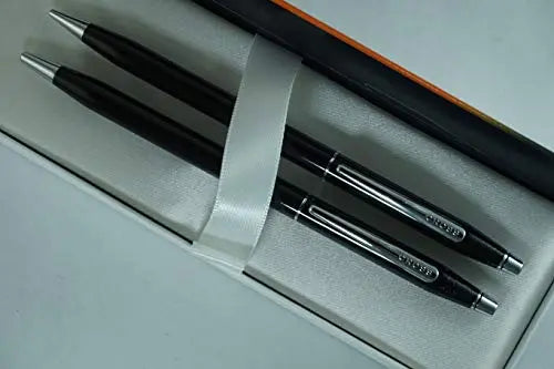 Cross Limited Edition Century Classic Black Lacquer, Polished Appointments with Cross Signature Center Ring Pen and 0.7MM Pencil Set Cross