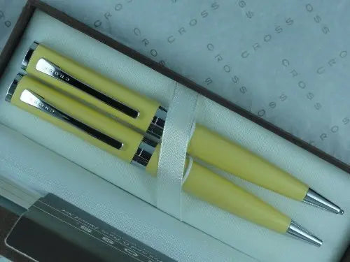 Cross Limited Edition Elite Sage Pearlescent Golden Yellow Pen Pencil Set Cross
