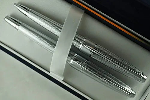 Cross Limited Edition in elegant haberdashery finishes Apogee Executive Diamond Cut Elegant Medium Selectip with Black Gel Ink Rollerball pen and Ballpoint Pen A great corporate gift A.T.. CROSS