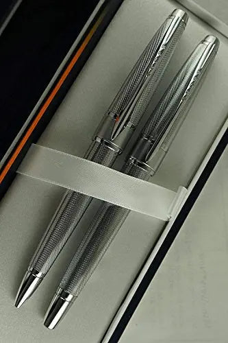 Cross Limited Edition in elegant haberdashery finishes Apogee Executive Diamond Cut Elegant Medium Selectip with Black Gel Ink Rollerball pen and Ballpoint Pen A great corporate gift A.T.. CROSS