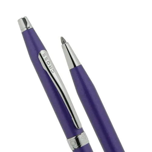 Cross Limited Series Century Classic Colors Tender Matte Splash of Pearlescent Violet Purple and Extremely Polished Appointments with Jewelry-Quality Center Band Medium Point Ballpoint Pen Cross